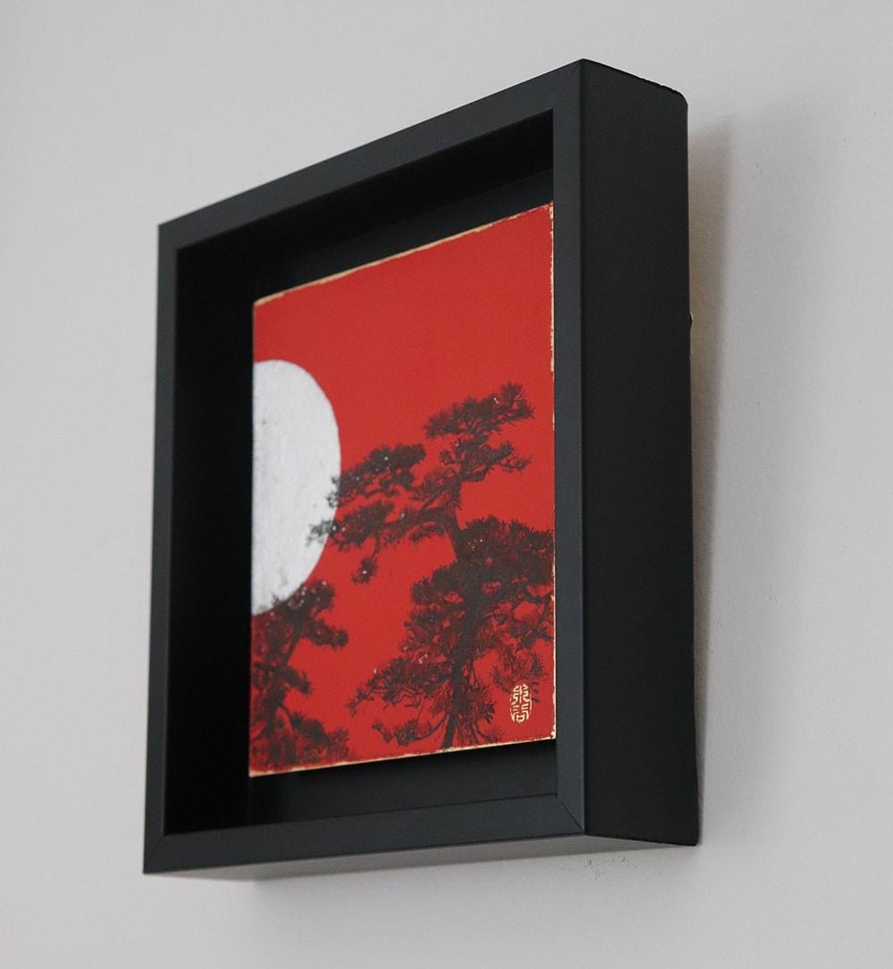Instalación de 5 cuadros de paisajes de Lumi Mizutani - rojo, naturaleza, Japón en venta 6