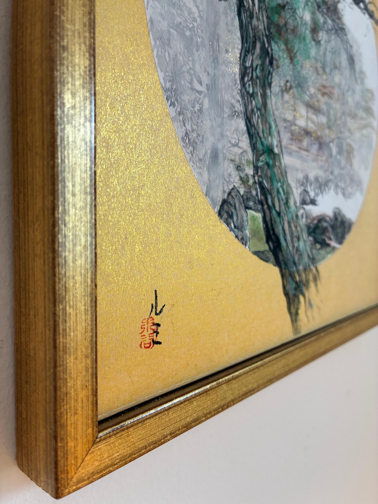 Kyoto VII Landschaft Silber Pavillon von Lumi Mizutani - Gemälde im japanischen Stil im Angebot 8