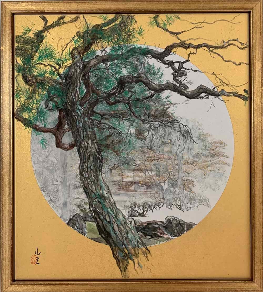 Kyoto VII Paisaje Pabellón de Plata de Lumi Mizutani - Pintura de estilo japonés