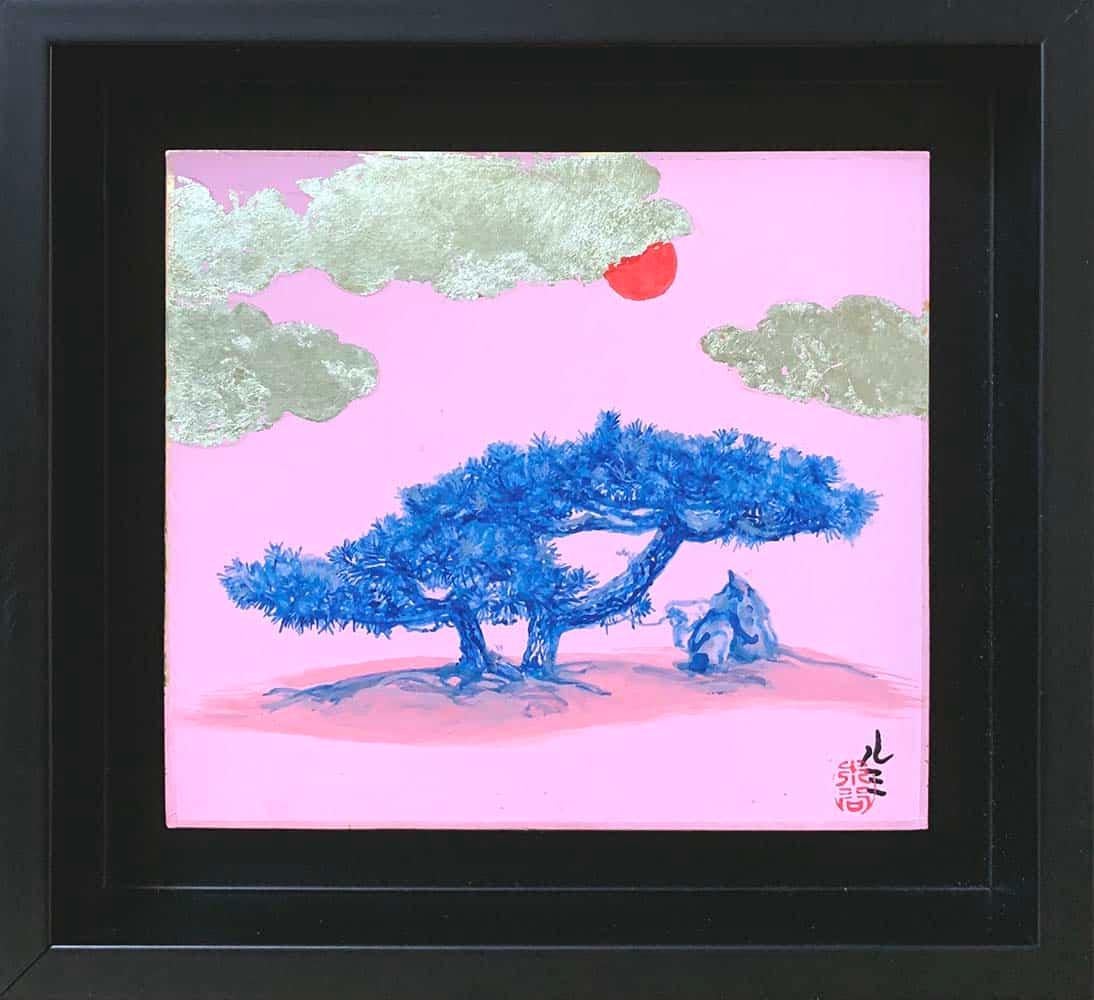 Kyoto VIII Landscape by Lumi Mizutani - Chinese style painting, bright colors For Sale 2