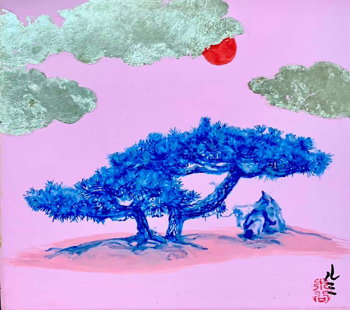 Kyoto VIII Landscape by Lumi Mizutani - Chinese style painting, bright colors