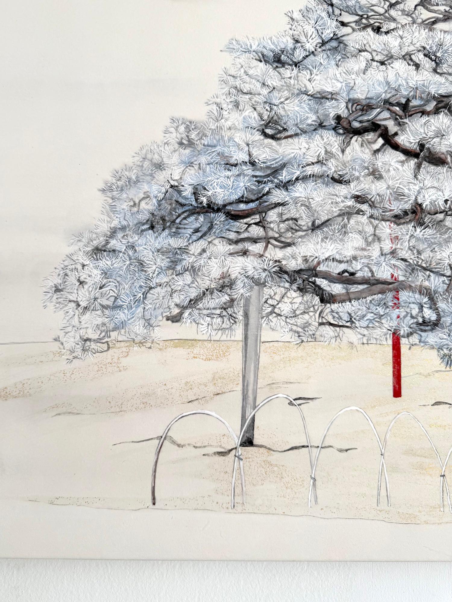 Einsamkeit - Nijoujou Pine von Lumi Mizutani - Landschaftsgemälde im japanischen Stil im Angebot 11