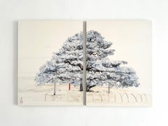 Loneliness – Nijoujou Pine by Lumi Mizutani - Japanese style landscape painting