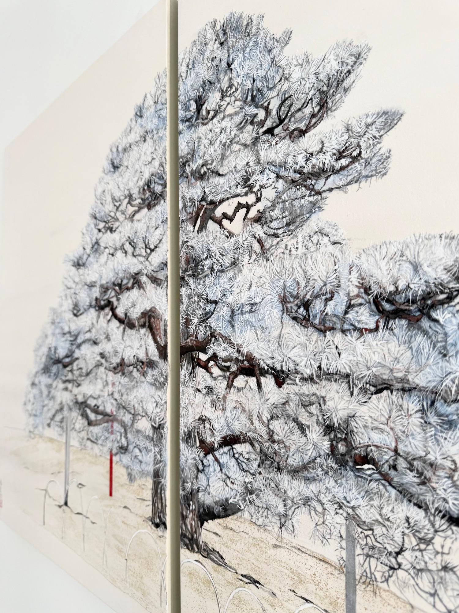 Einsamkeit - Nijoujou Pine von Lumi Mizutani - Landschaftsgemälde im japanischen Stil im Angebot 6