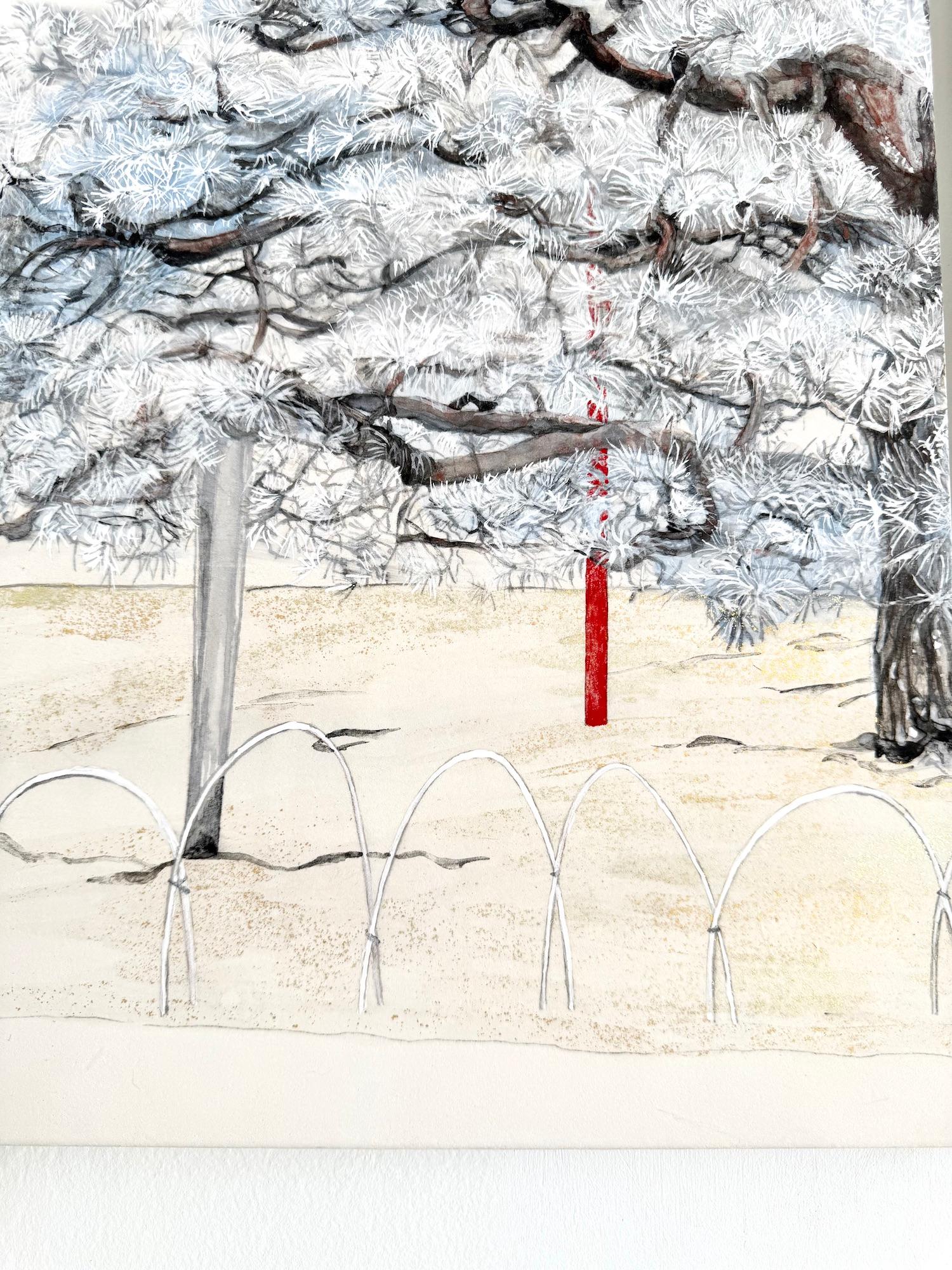 Einsamkeit - Nijoujou Pine von Lumi Mizutani - Landschaftsgemälde im japanischen Stil im Angebot 7