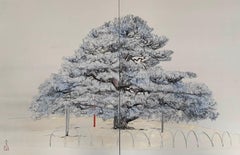 Einsamkeit - Nijoujou Pine von Lumi Mizutani - Landschaftsgemälde im japanischen Stil