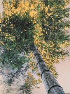Magnificence II de Lumi Mizutani - peinture de paysage de style japonais, feuille d'or
