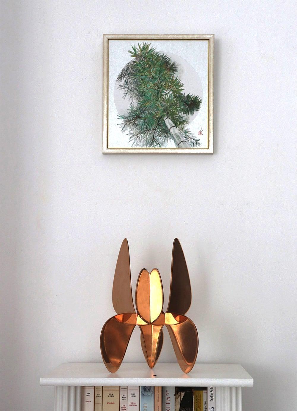 Magnificence III de Lumi Mizutani - peinture de style japonais, arbre, nature, vert en vente 2