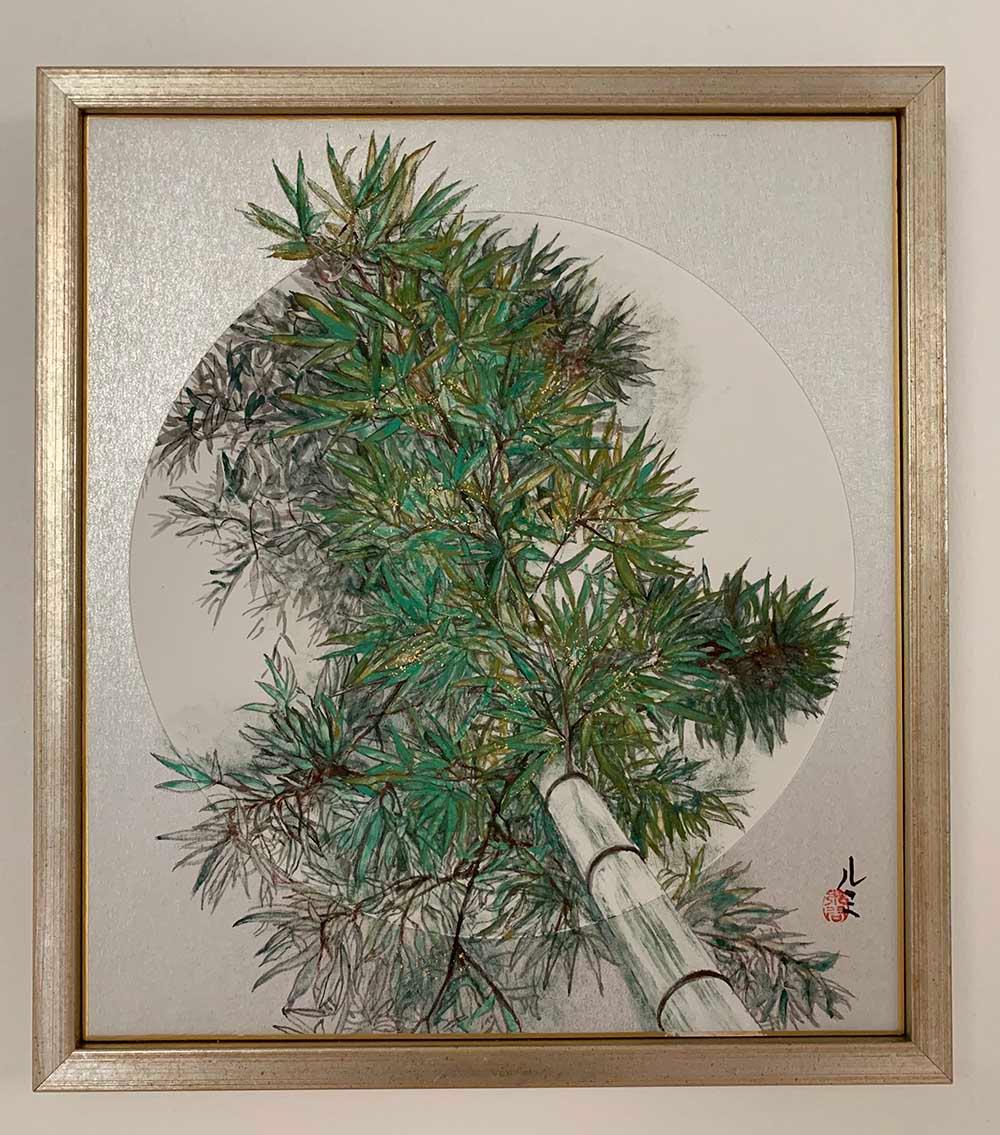 Magnificence III de Lumi Mizutani - peinture de style japonais, arbre, nature, vert en vente 3