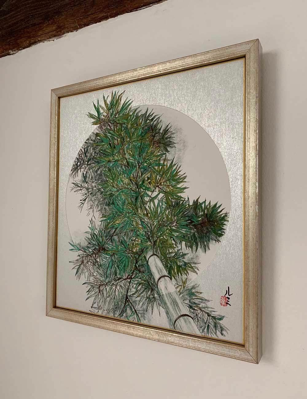 Magnificence III de Lumi Mizutani - peinture de style japonais, arbre, nature, vert en vente 5