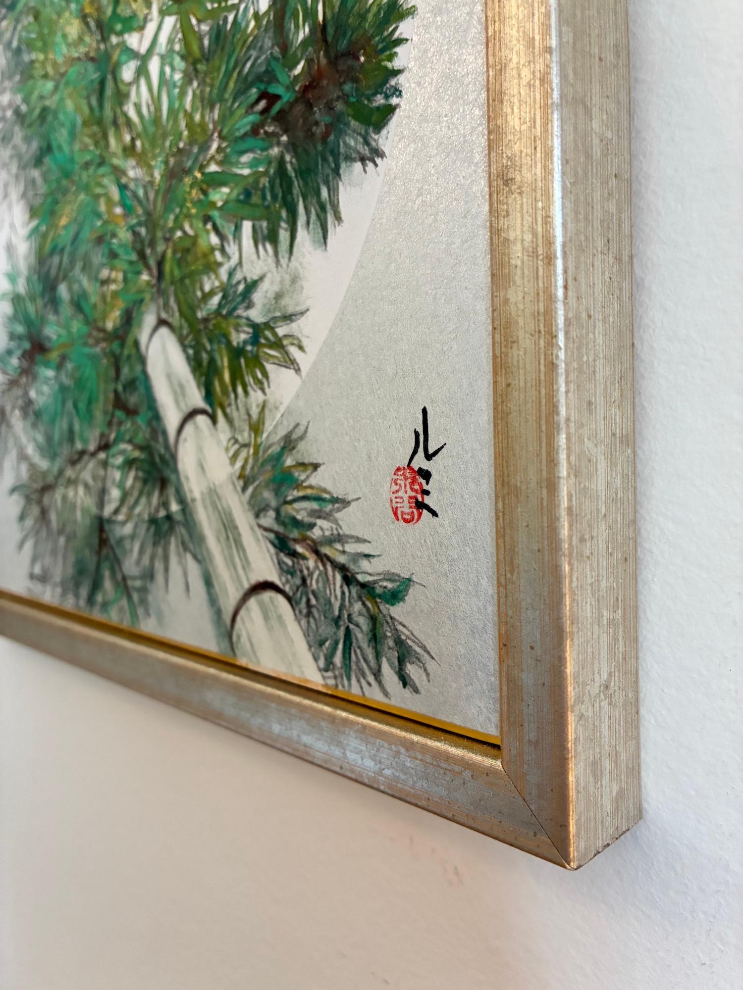 Magnificence III de Lumi Mizutani - peinture de style japonais, arbre, nature, vert en vente 6