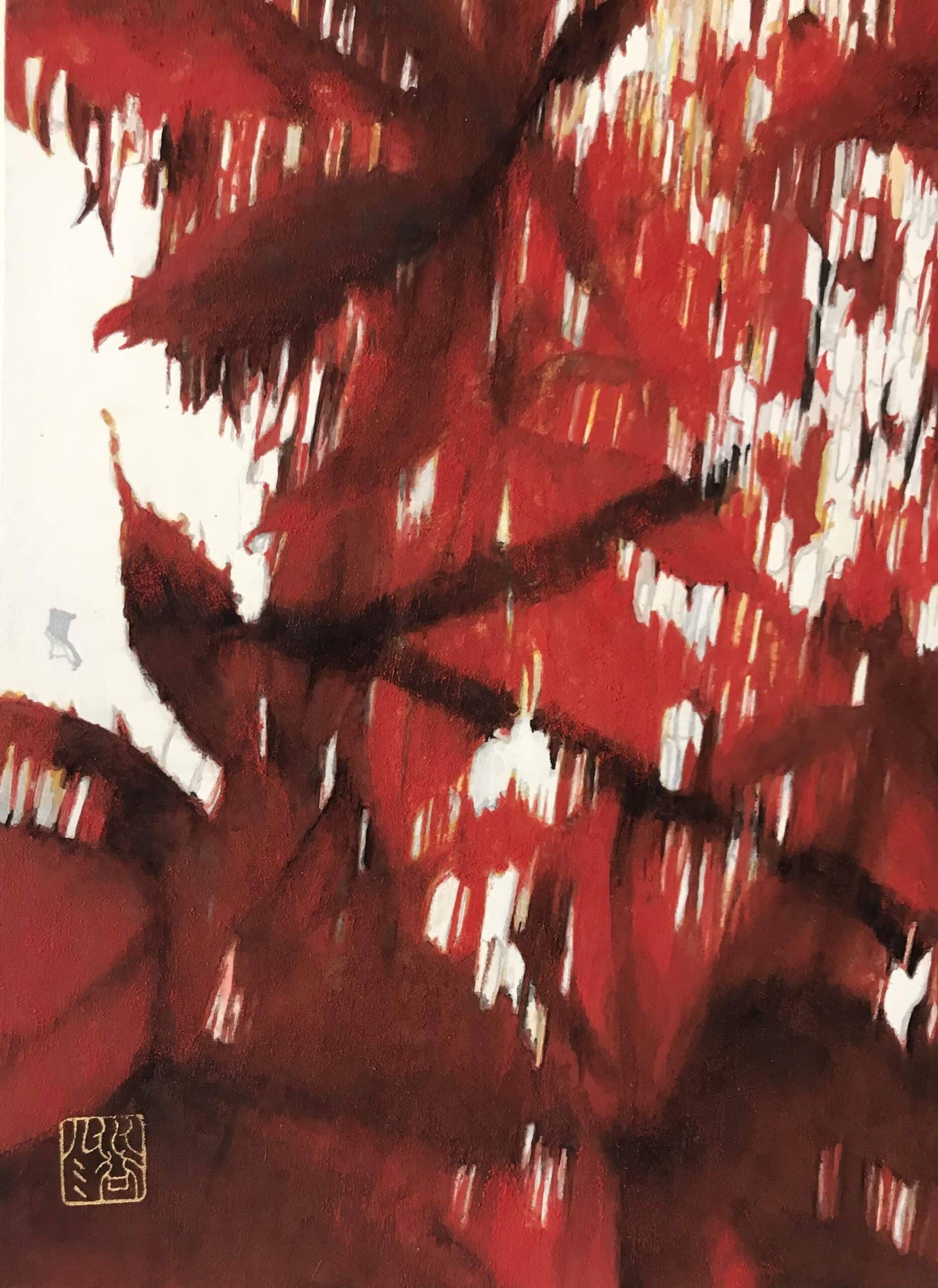 Maple in Brooklyn par Lumi Mizutani - peinture japonaise, abstraite, New York en vente 3
