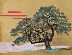 Memory by Lumi Mizutani - Japanese style landscape painting, tree, figurative