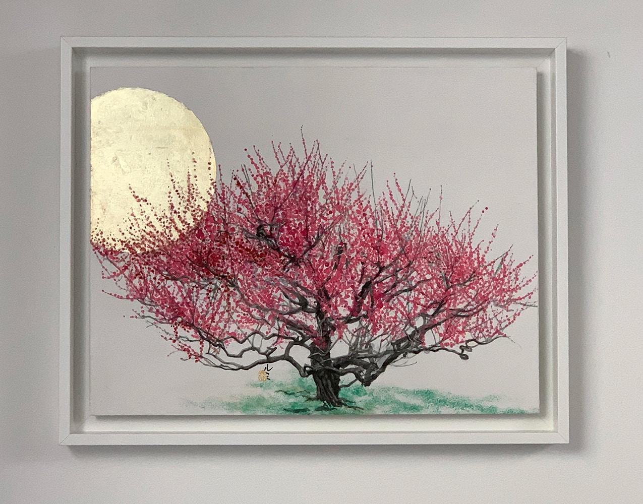 Mondschein-Higashiyama-Pflaumenbaum von Lumi Mizutani - Japanische Pigmente, Blattgold im Angebot 2