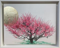 Ciruelo Moonlight-Higashiyama de Lumi Mizutani - pigmentos japoneses, pan de oro