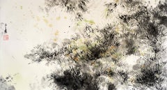 Mu I von Lumi Mizutani – Gemälde im japanischen Stil, Tinte, Blätter, Aquarellstil