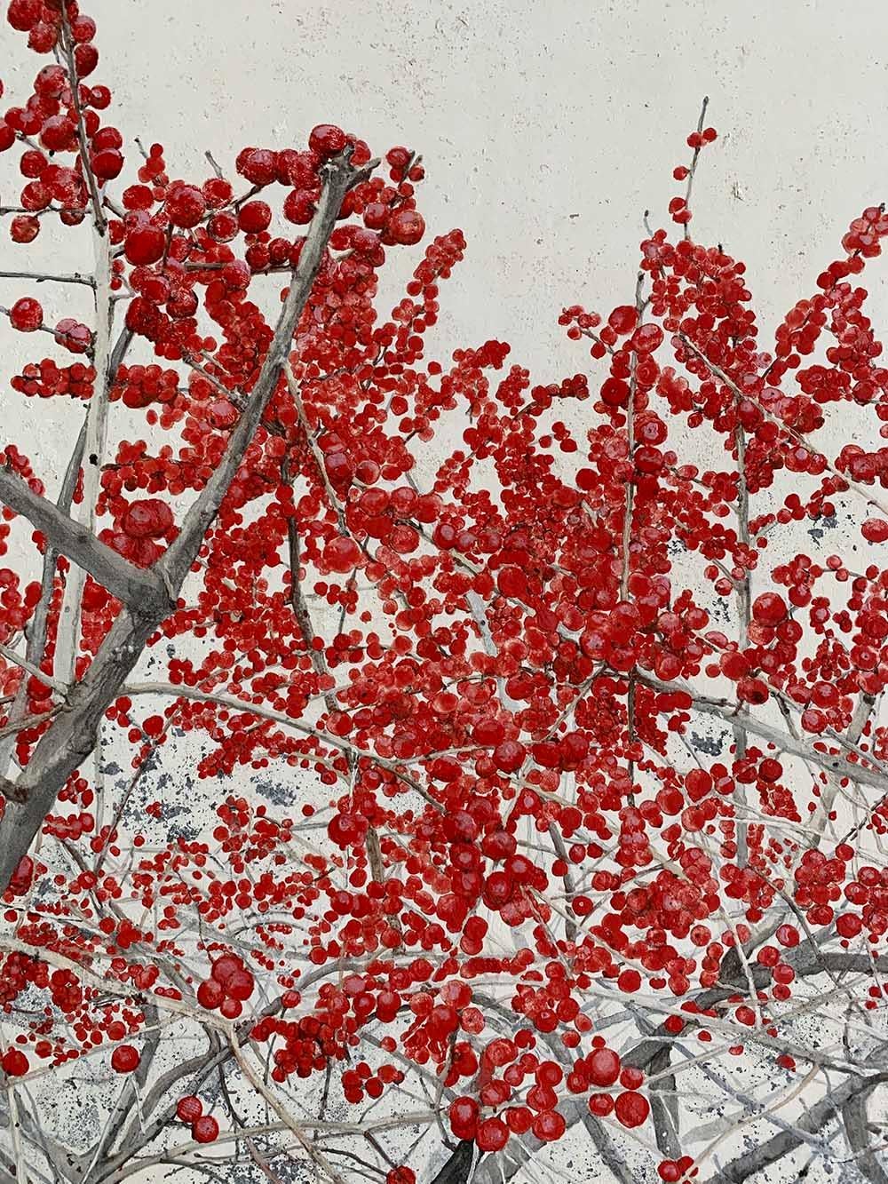 Paysage new-yorkais The High Line III de Lumi Mizutani - Peinture japonaise, rouge en vente 2