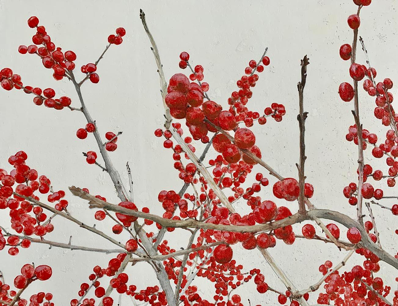 Paysage new-yorkais The High Line III de Lumi Mizutani - Peinture japonaise, rouge en vente 3
