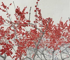 New York Landscape - The High Line III by Lumi Mizutani - Japanese painting, red