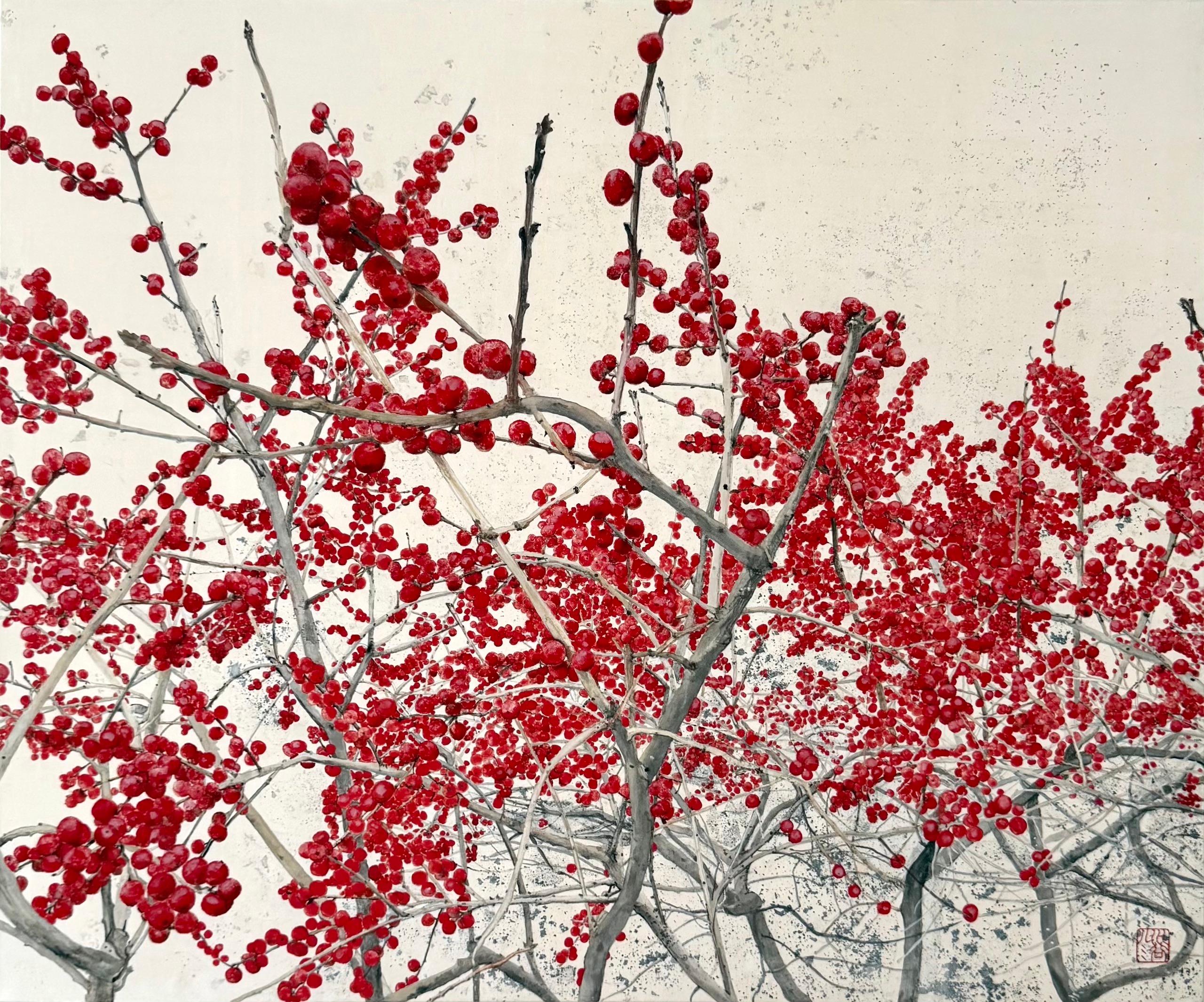 New York Landscape - The High Line III by Lumi Mizutani - Japanese painting, red