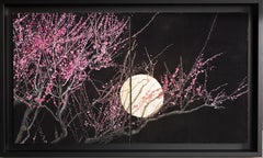 Nocturn III by Lumi Mizutani - Japanese painting, gold leaf, dark background