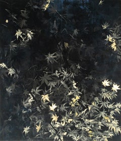 Nocturn V par Lumi Mizutani - Peinture de paysage de style japonais, noir et or