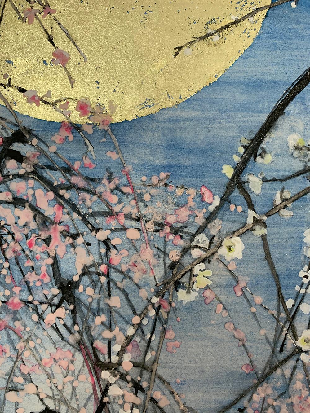 Plum Trees and the Moon III, Japanese Style Landscape Painting 1