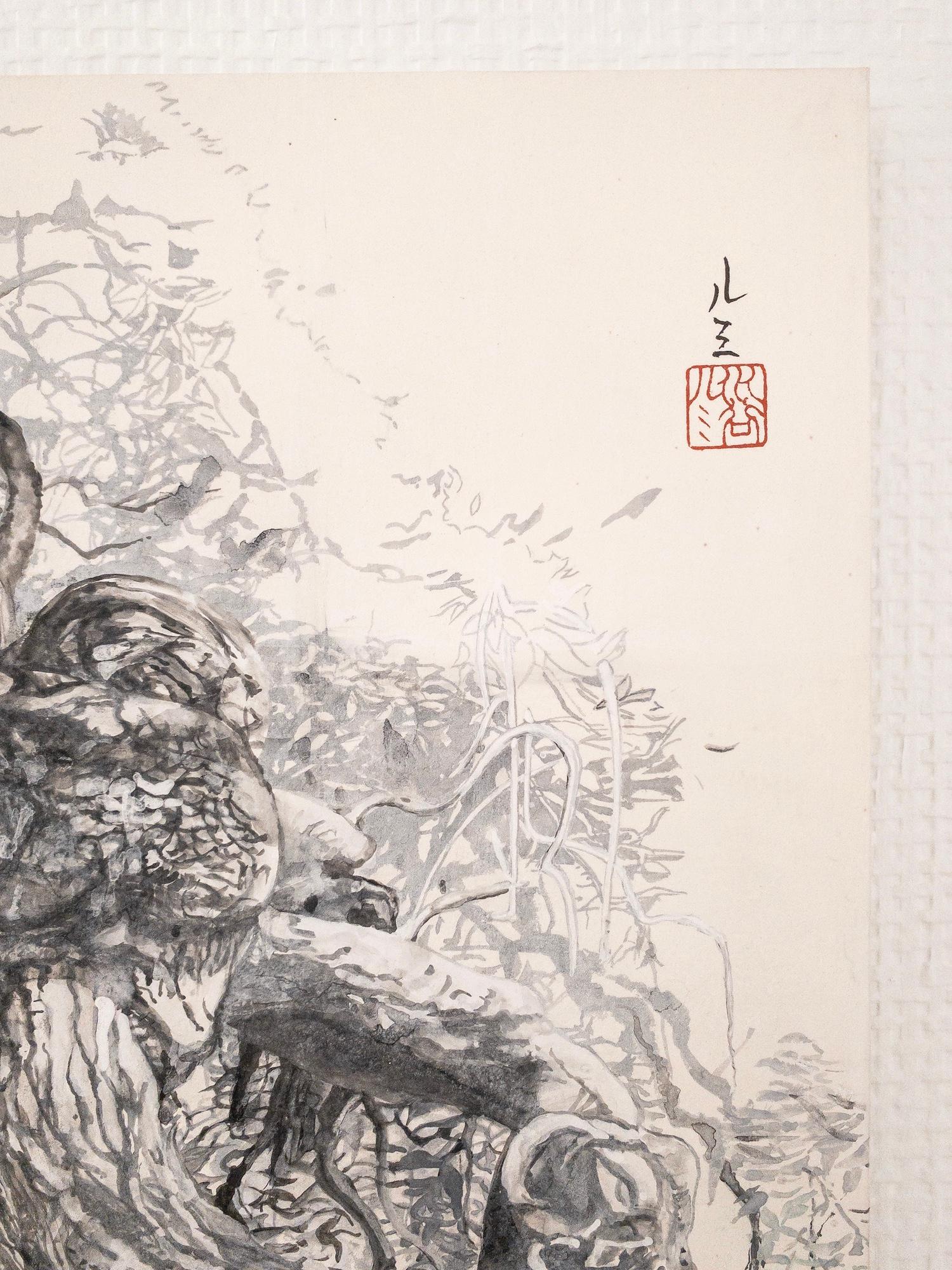 Soupçon automnal by Lumi Mizutani - Contemporary Japanese painting, diptych For Sale 6