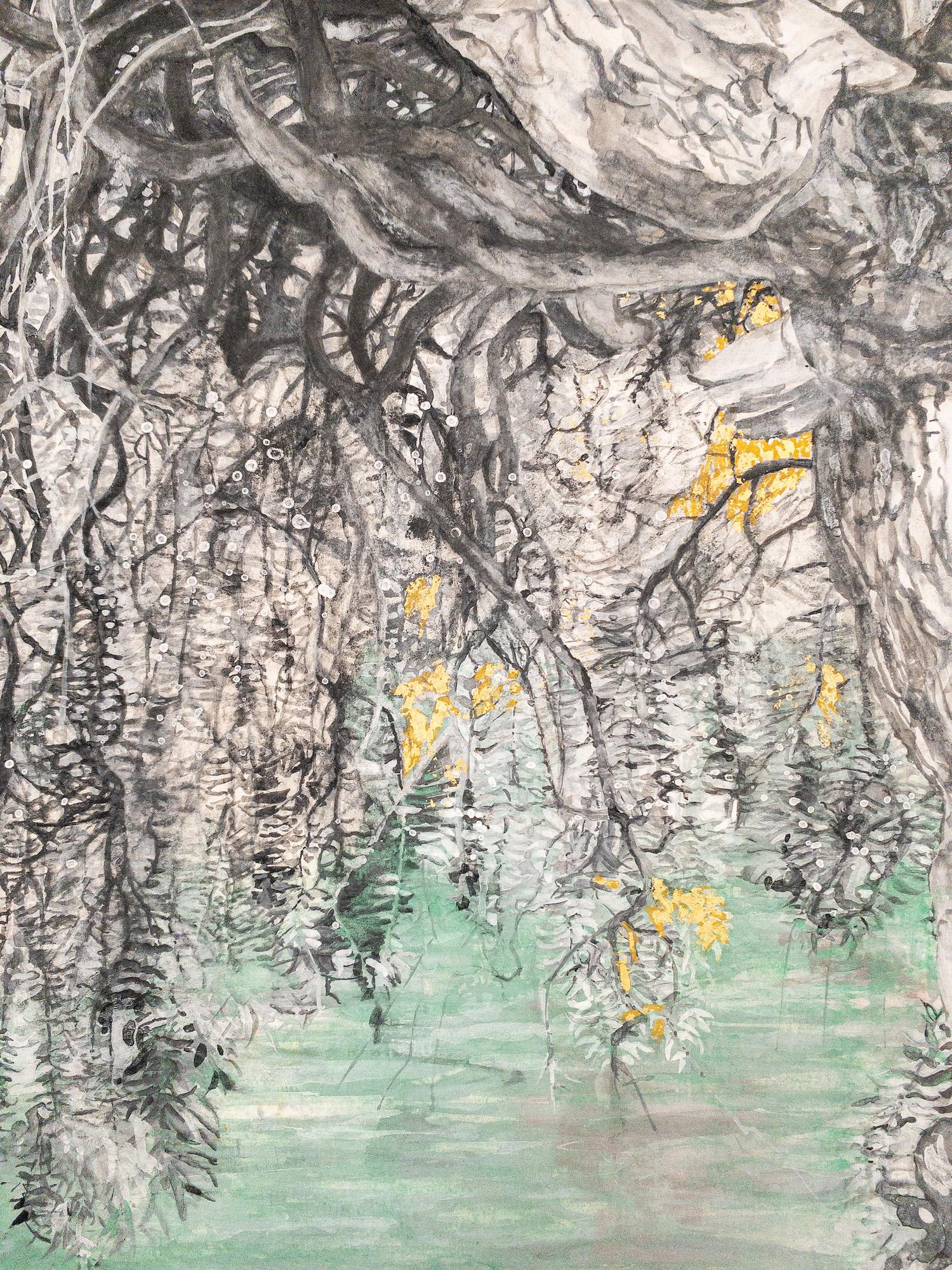Soupçon automnal by Lumi Mizutani - Contemporary Japanese painting, diptych For Sale 4