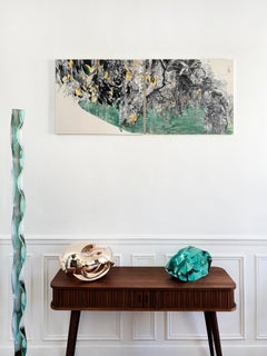 Soupçon automnal de Lumi Mizutani - Peinture japonaise, Scène d'automne, diptyque