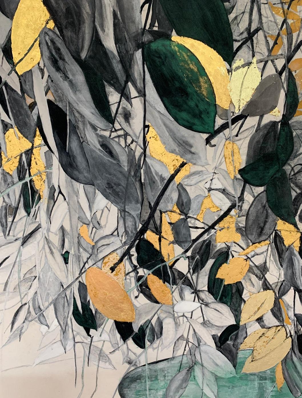 Soupçon automnal de Lumi Mizutani - Peinture japonaise, Scène d'automne, diptyque en vente 4
