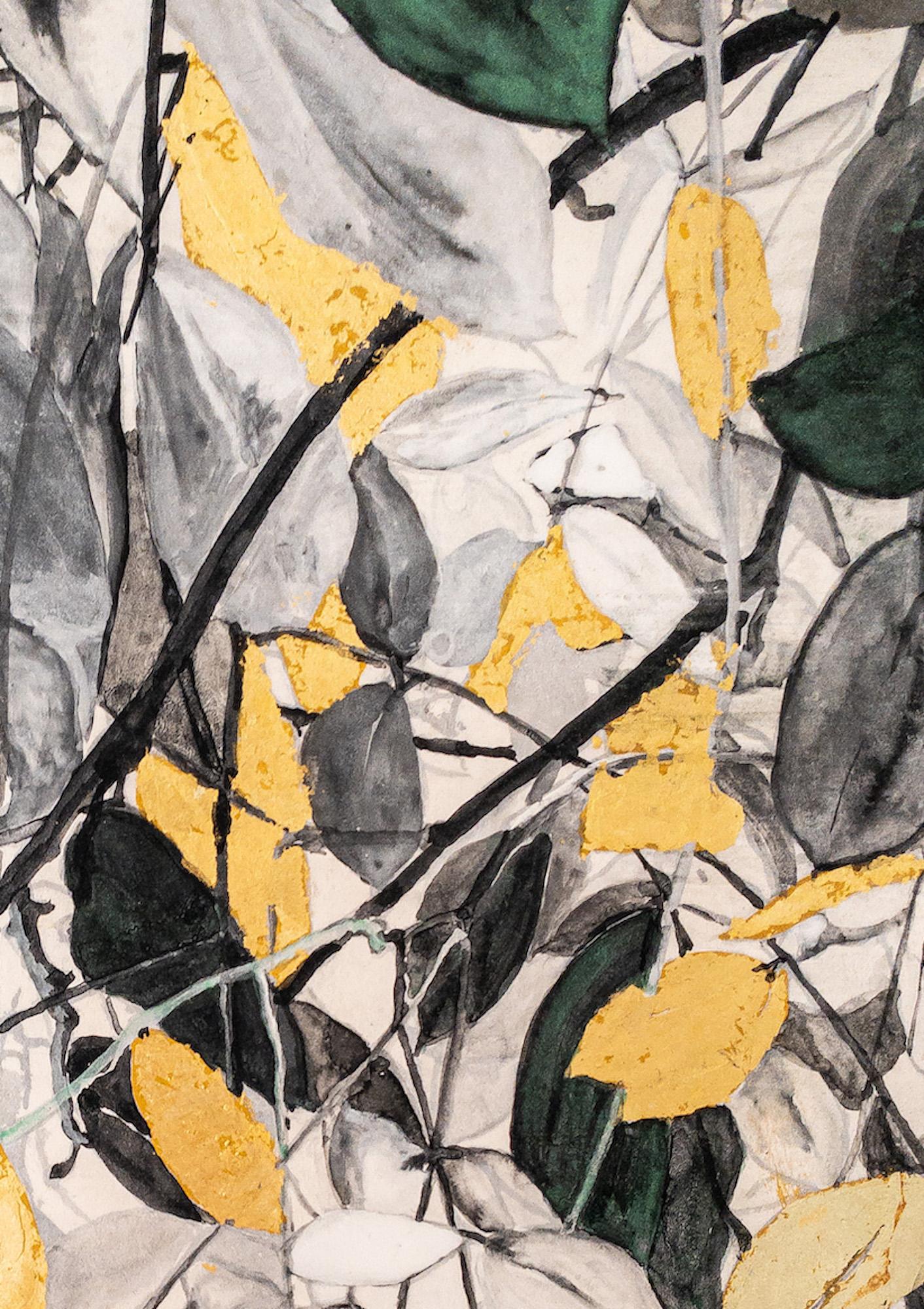 Soupçon automnal de Lumi Mizutani - Peinture japonaise, Scène d'automne, diptyque en vente 8