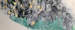 Soupçon automnal by Lumi Mizutani - Japanese painting, Fall scene, diptych