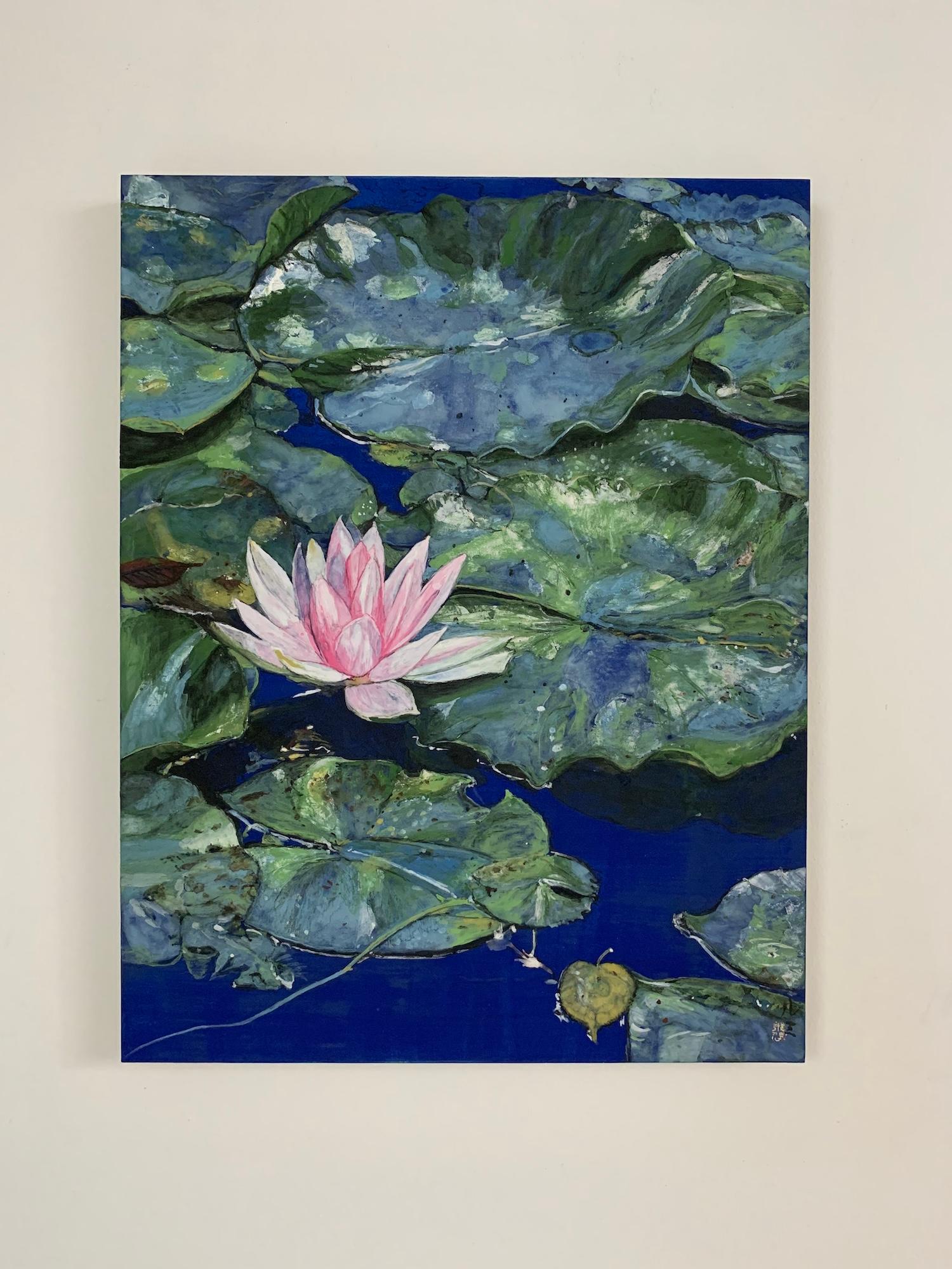 Sommer - Lotus von Lumi Mizutani - Japanische Landschaftsmalerei, Natur, Blume im Angebot 2