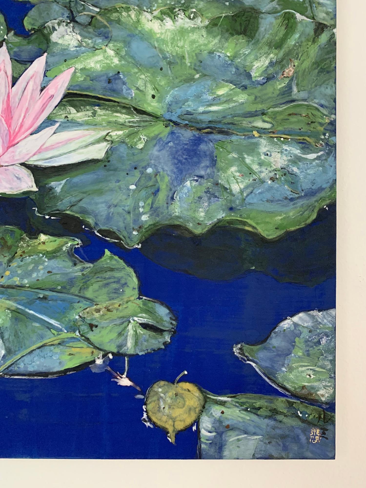 Sommer - Lotus von Lumi Mizutani - Japanische Landschaftsmalerei, Natur, Blume im Angebot 5