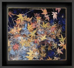 Se acabó la fiesta I de Lumi Mizutani - pintura de estilo japonés, hojas de arce