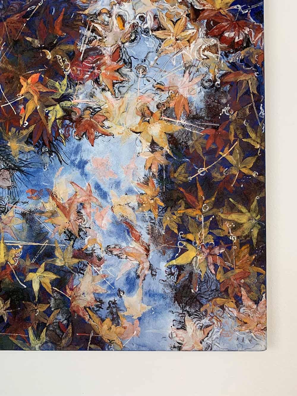 The party’s over III by Lumi Mizutani - Japanese style painting, autumn leaves  For Sale 2
