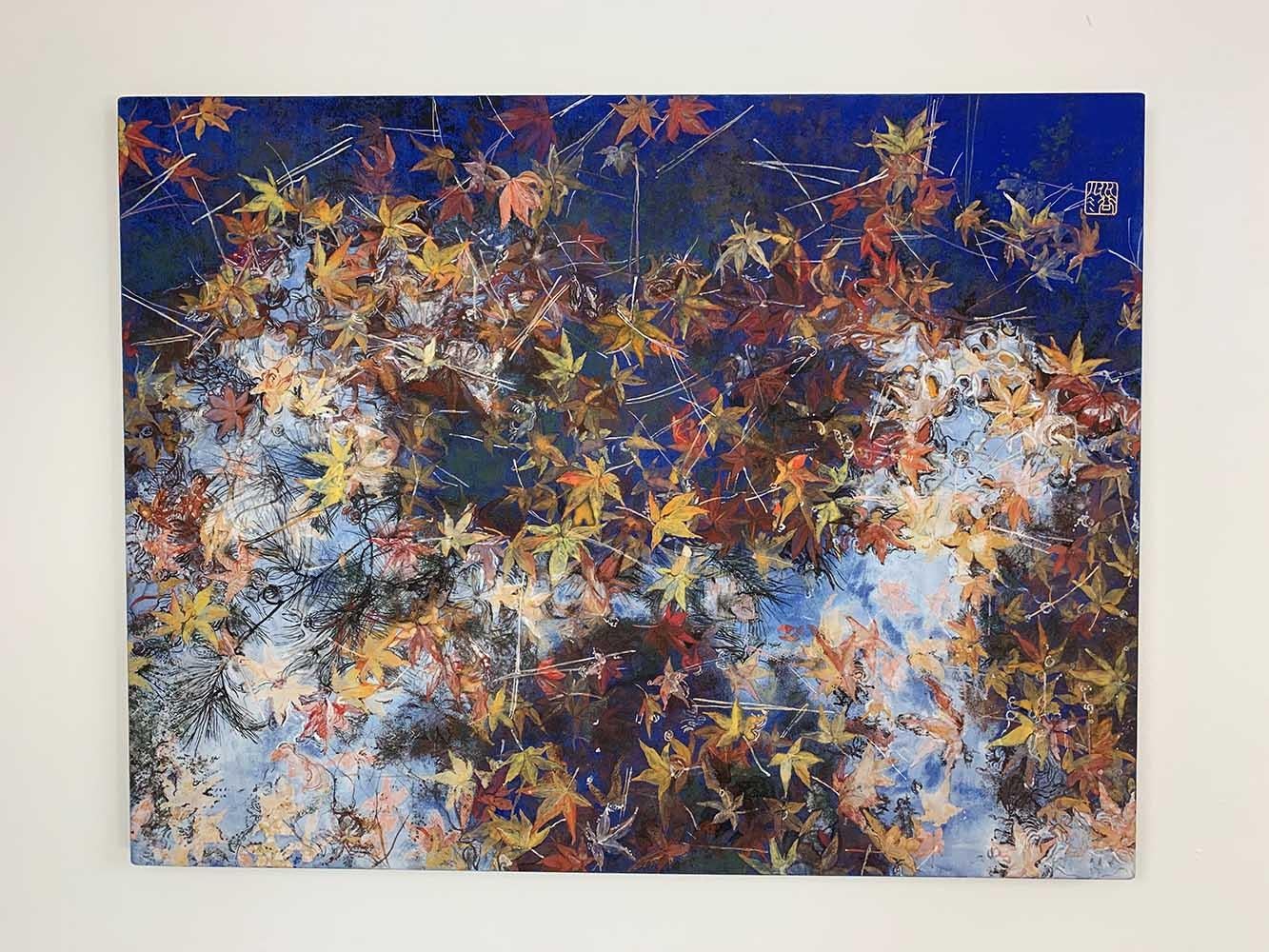 The party’s over III by Lumi Mizutani - Japanese style painting, autumn leaves  For Sale 3