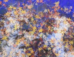The party's over III par Lumi Mizutani - Peinture de style japonais, feuilles d'automne 