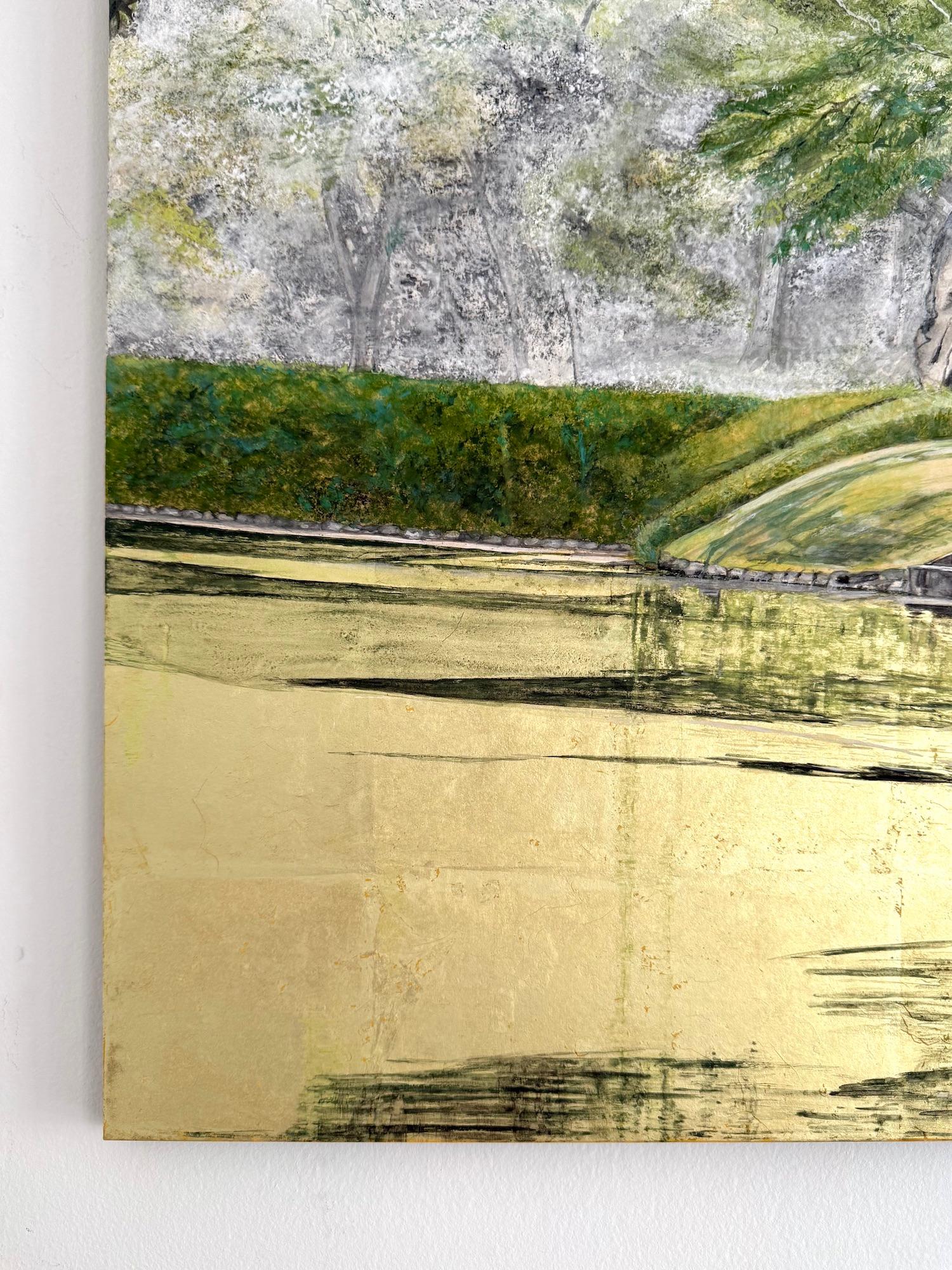Tokyo Landscape – Hitotsumatsu III by Lumi Mizutani - Japanese painting, trees For Sale 10