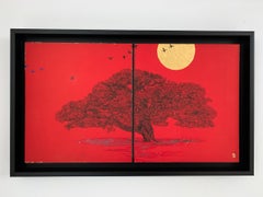 Urban Landscape V – Migratory Birds by Lumi Mizutani - Japanese art, diptych