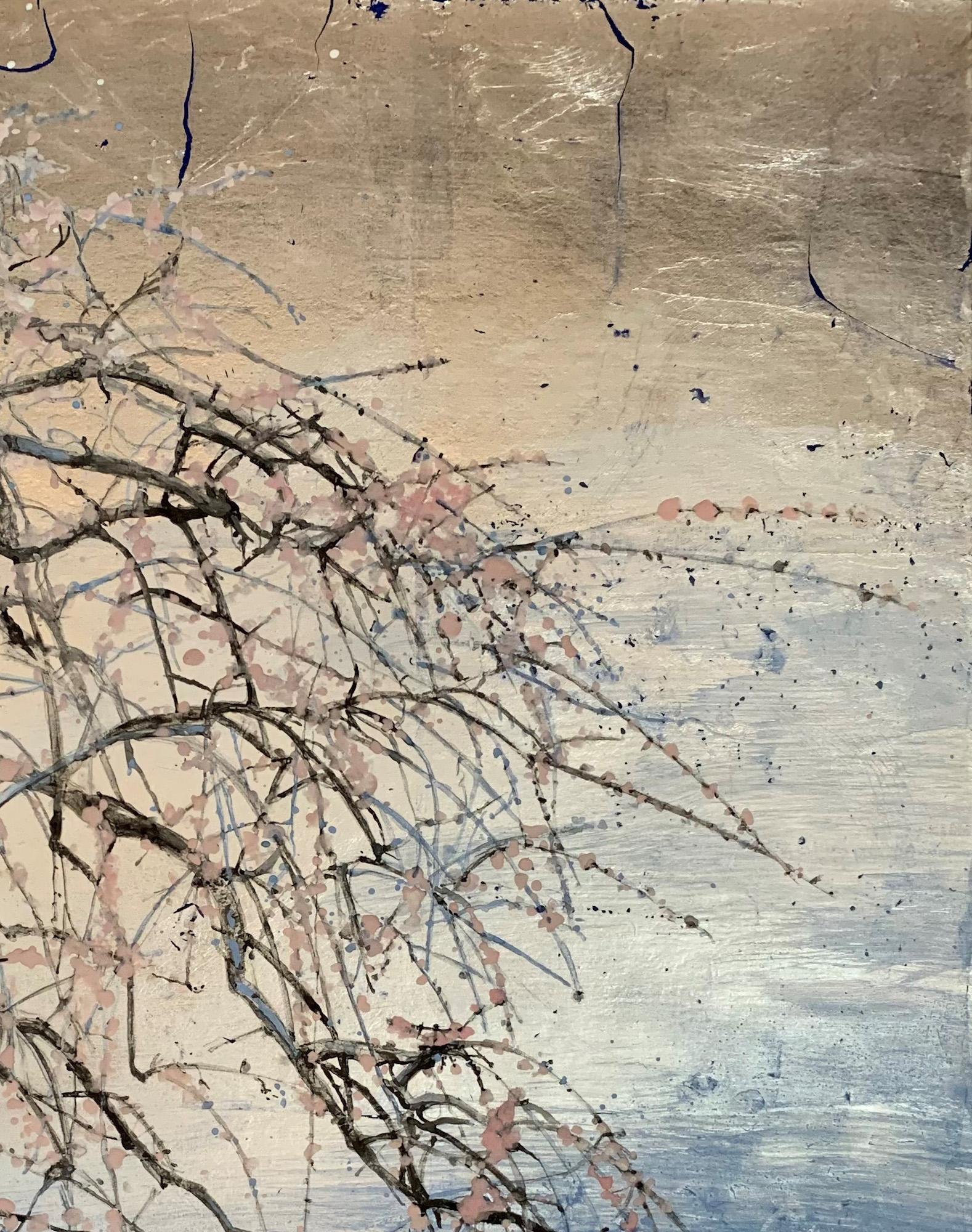 Waiting for a Nightingale II de Lumi Mizutani - peinture de paysage japonaise en vente 7
