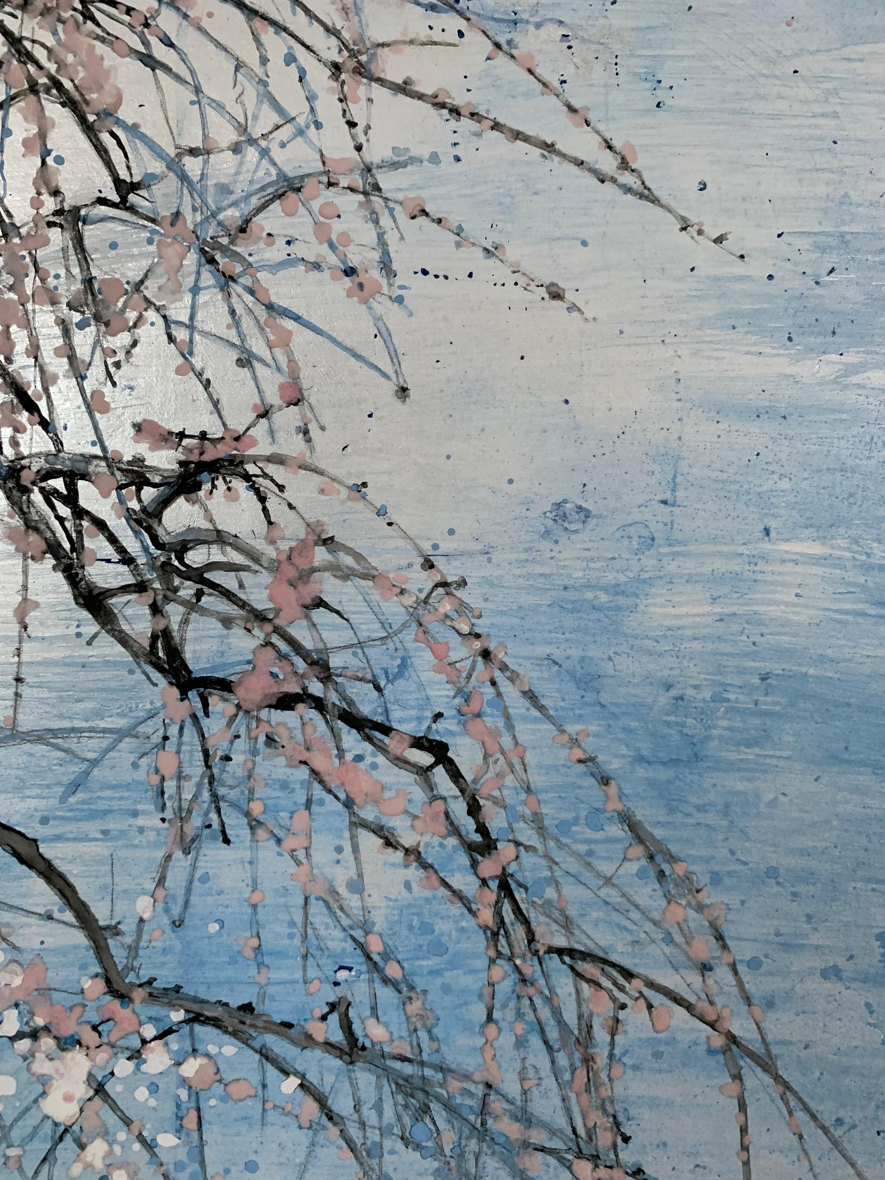 Waiting for a Nightingale II de Lumi Mizutani - peinture de paysage japonaise en vente 8