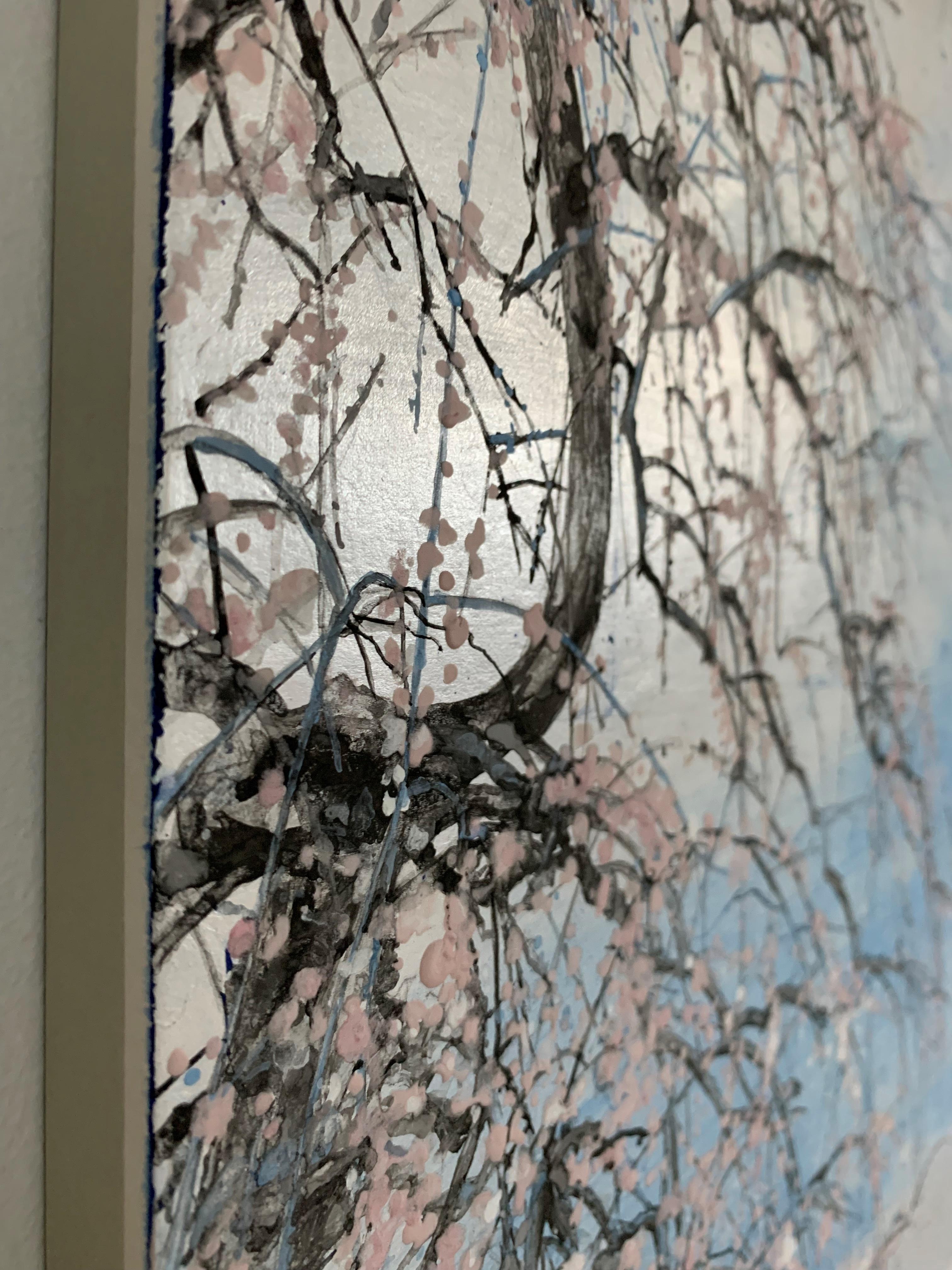 Waiting for a Nightingale II de Lumi Mizutani - peinture de paysage japonaise en vente 9