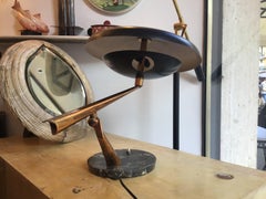 Lumi Oscar Torlasco Table Lamp Marbre Brass Metal Adjustable 1940 Italy