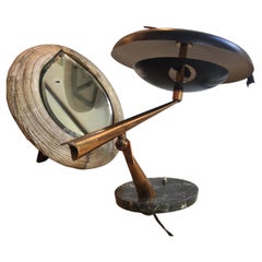 Lumi Oscar Torlasco Table Lamp Marbre Brass Metal Adjustable 1940 Italy