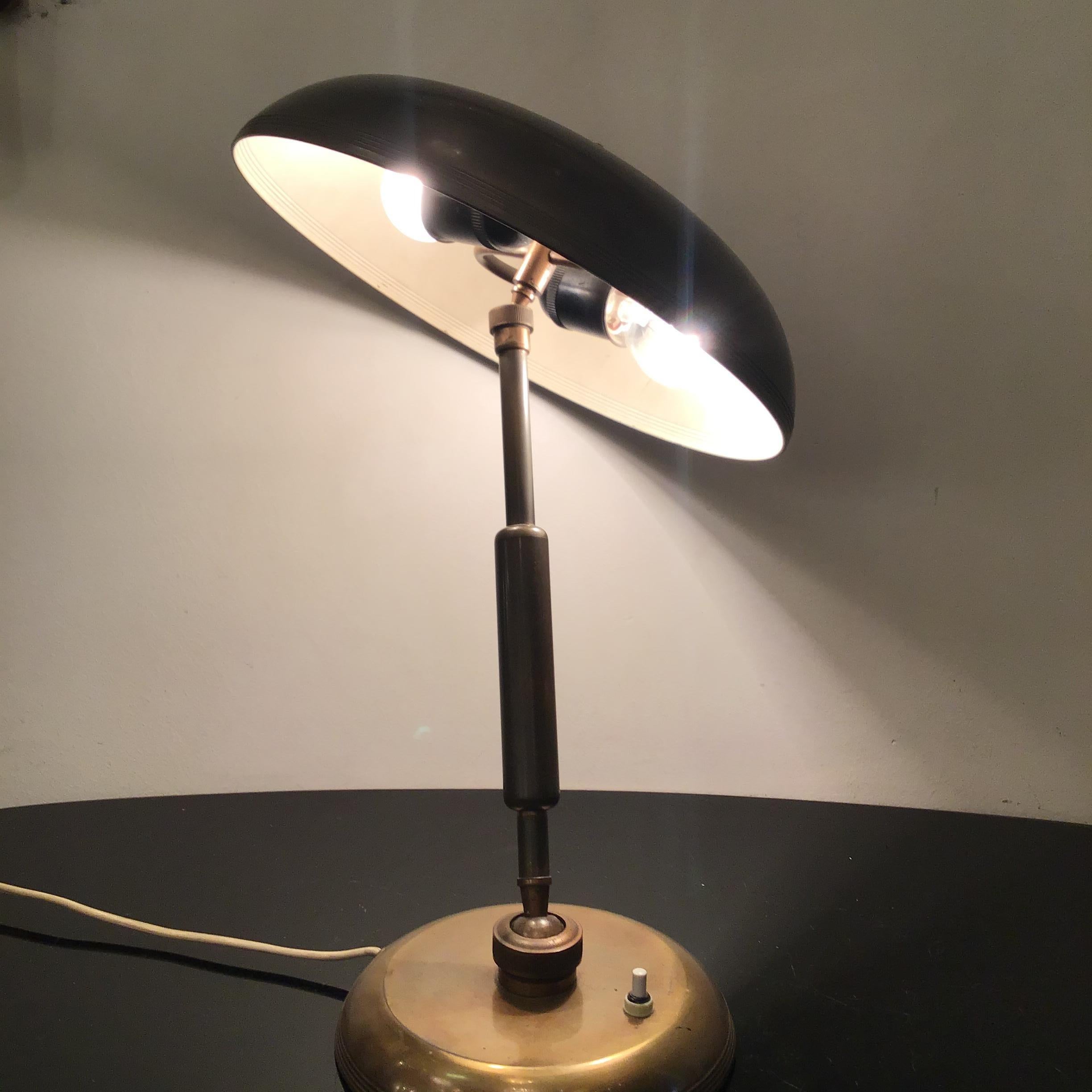 LUMI - OSCAR TORLASCO -Table Lamp Adjustable Brass - 1950, Italy 3