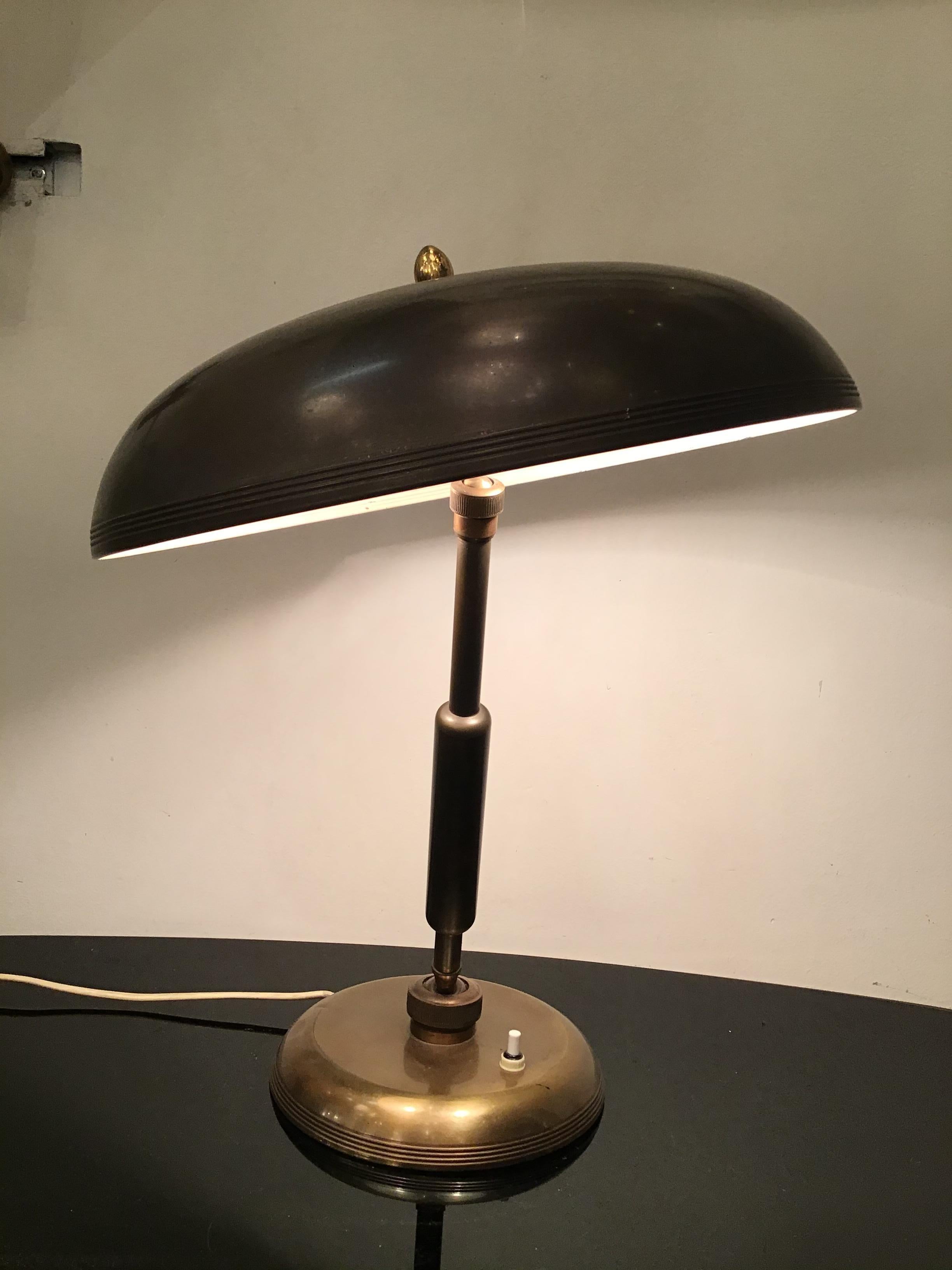 LUMI - OSCAR TORLASCO -Table Lamp Adjustable Brass - 1950, Italy 4