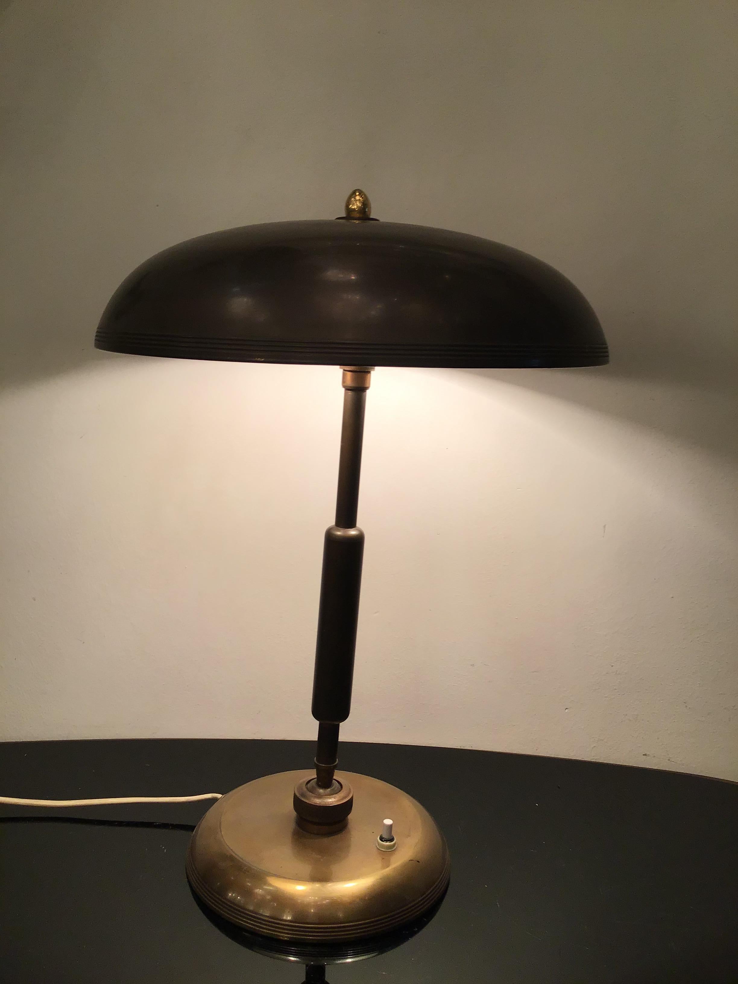 LUMI - OSCAR TORLASCO -Table Lamp Adjustable Brass - 1950, Italy 5