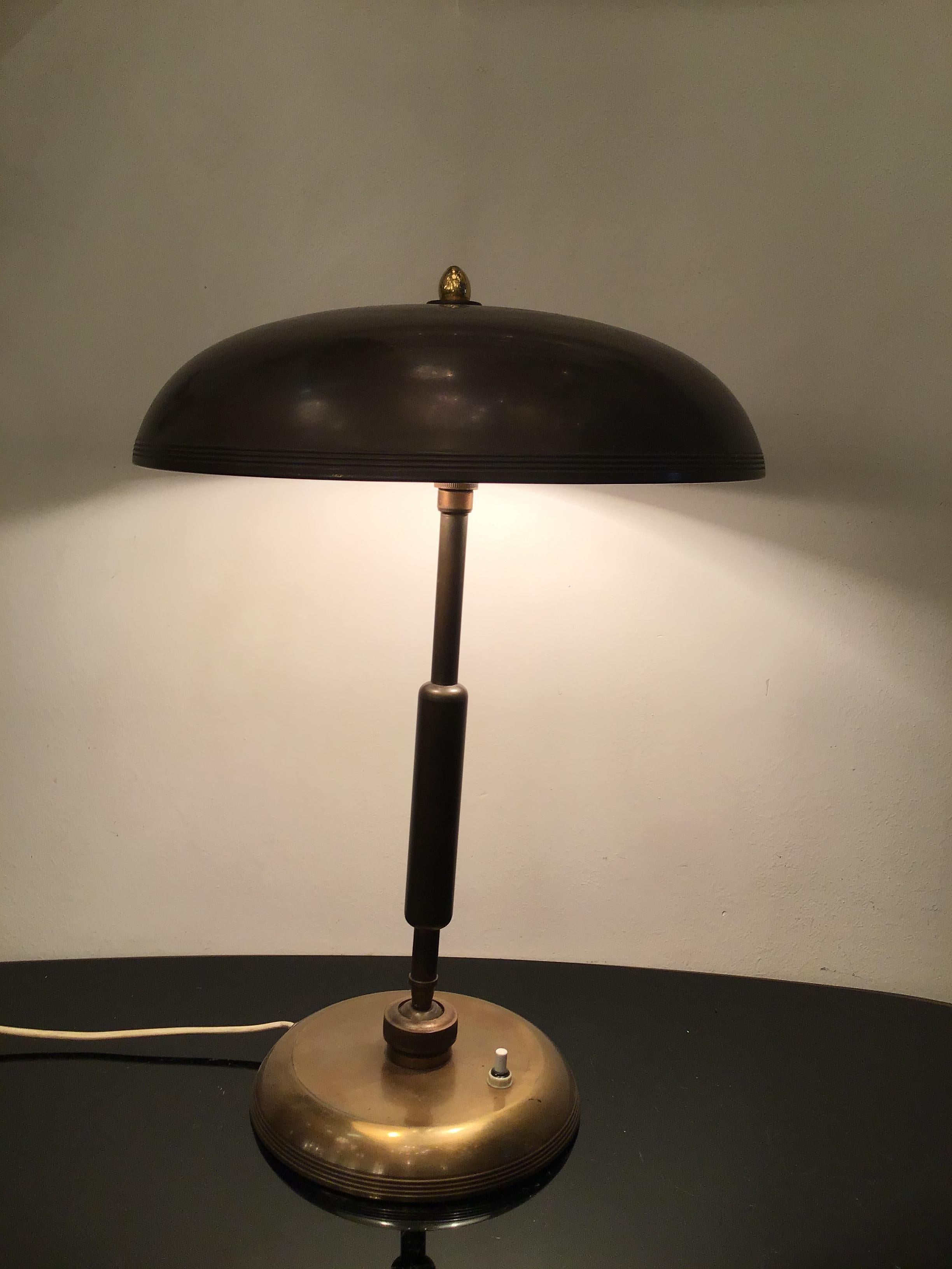 LUMI - OSCAR TORLASCO -Table Lamp Adjustable Brass - 1950, Italy 6